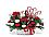 A festive basket of flowers and candy canes